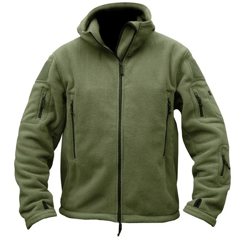 Военная Тактическая флисовая куртка с капюшоном, зимняя мужская спортивная одежда Polartec в армейском стиле США, теплое пальто, повседневные куртки - Цвет: Army Green