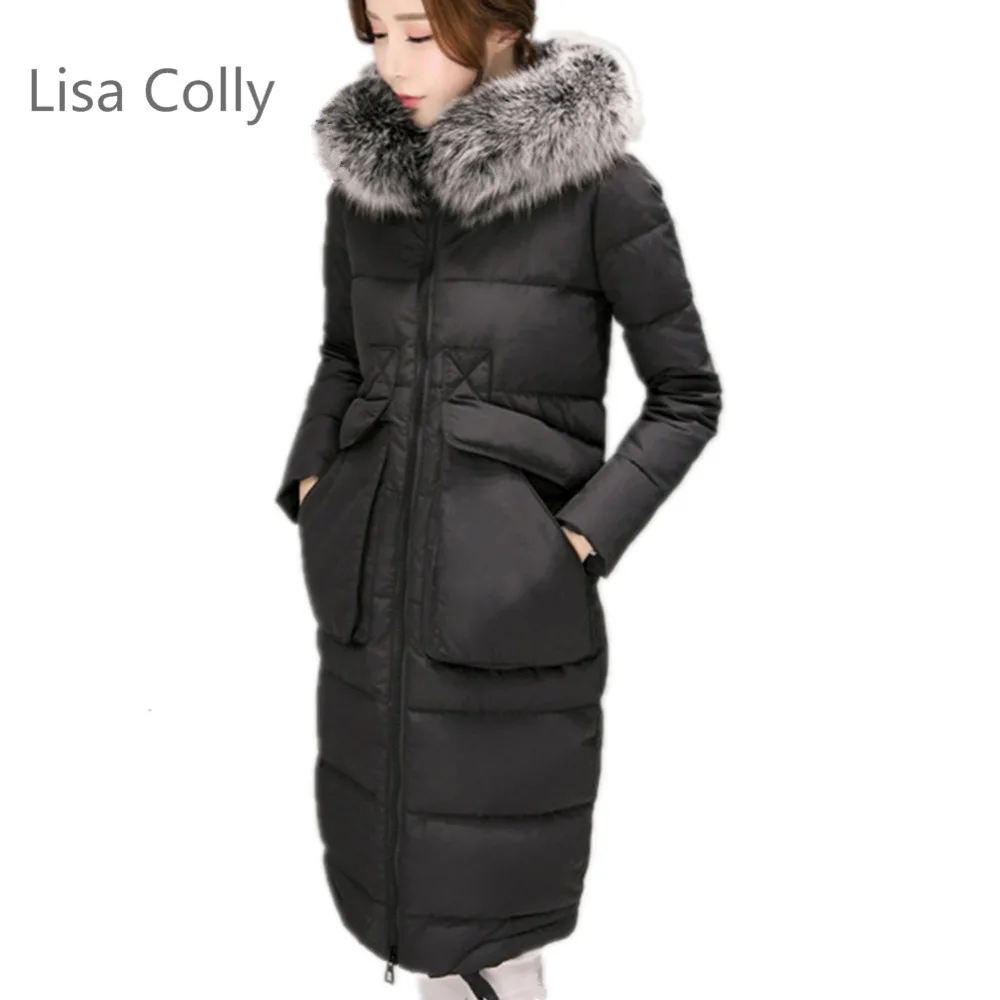 

Lisa Colly New Women Long Parkas Female Womens Winter Jacket Coat Thick Cotton Warm Coat Outwear Women Fur coat Overcoat