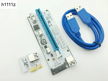 

Riser VER008S 3 in 1 Molex 4Pin SATA 6PIN PCI-E PCI Express Riser Card 1x to 16x USB 3.0 Cable For Bitcoin Miner Antminer Mining