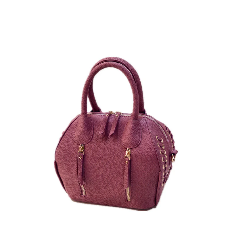Designer Boston Bag Ladies Side Knitting Front Zippers font b Handbag b font Women Korean Style