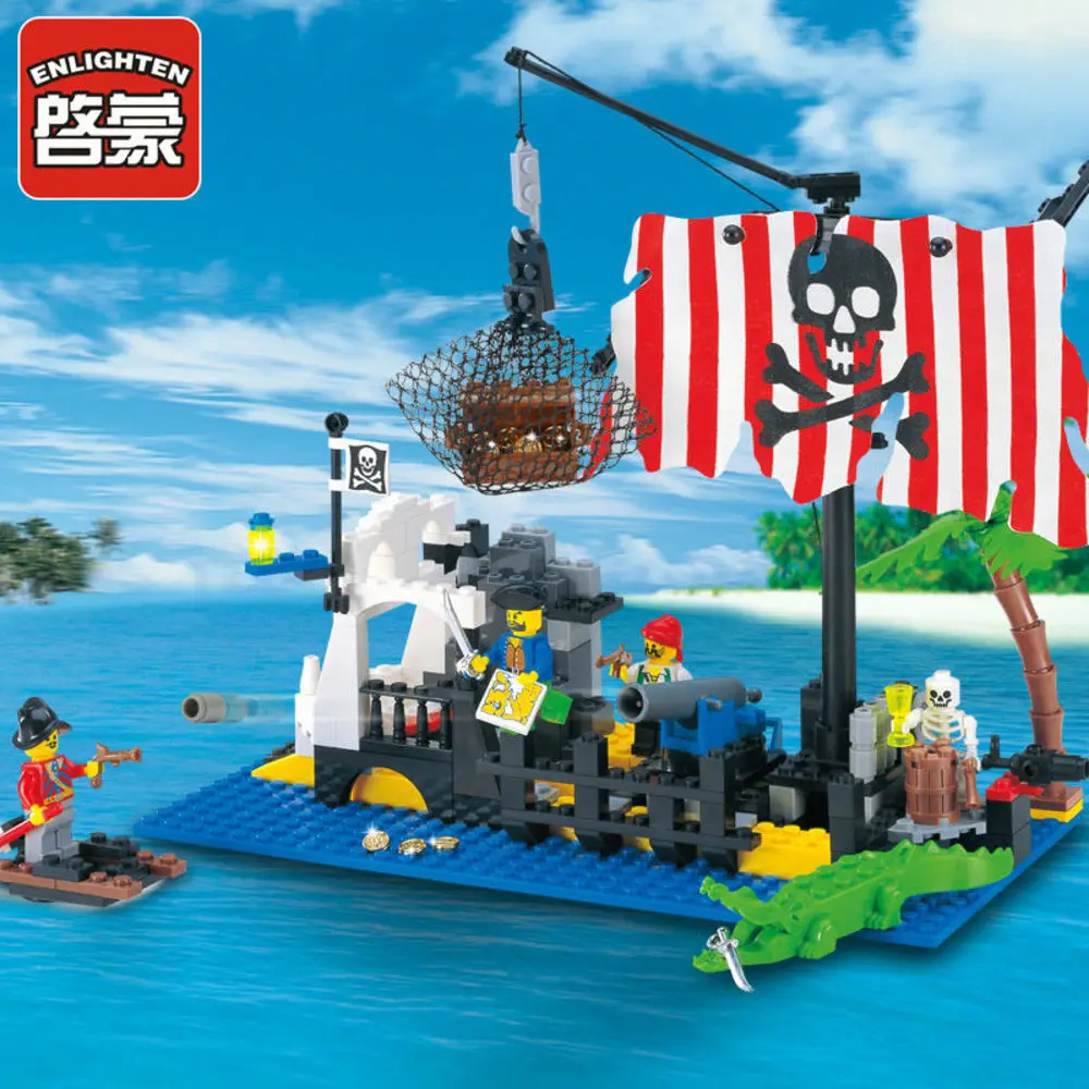 

Enlighten Pirate Series Sunken Boat Building Block Set for Children DIY toys