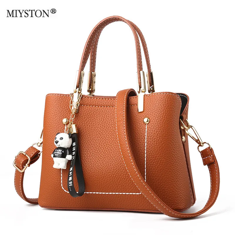 

Large Capacity Handbag For Women PU Leather Ladies Handbag Crossbody Messenger Bag Female Purse Shoulder Bag Plush Panda 5br082