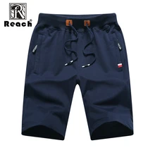 

reach Men Shorts Cotton 2018 Men Short Pants Zipper Casual Summer Trousers Solid Shorts Elastic Waist 4XL Street Wear New