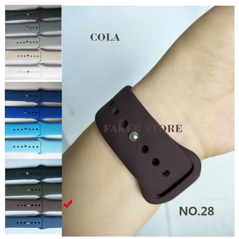 Цветной мягкий силиконовый ремешок для iWatch, спортивный ремешок для Apple Watch, сменный ремешок для Apple Watch 42 мм - Цвет ремешка: 28.Cola