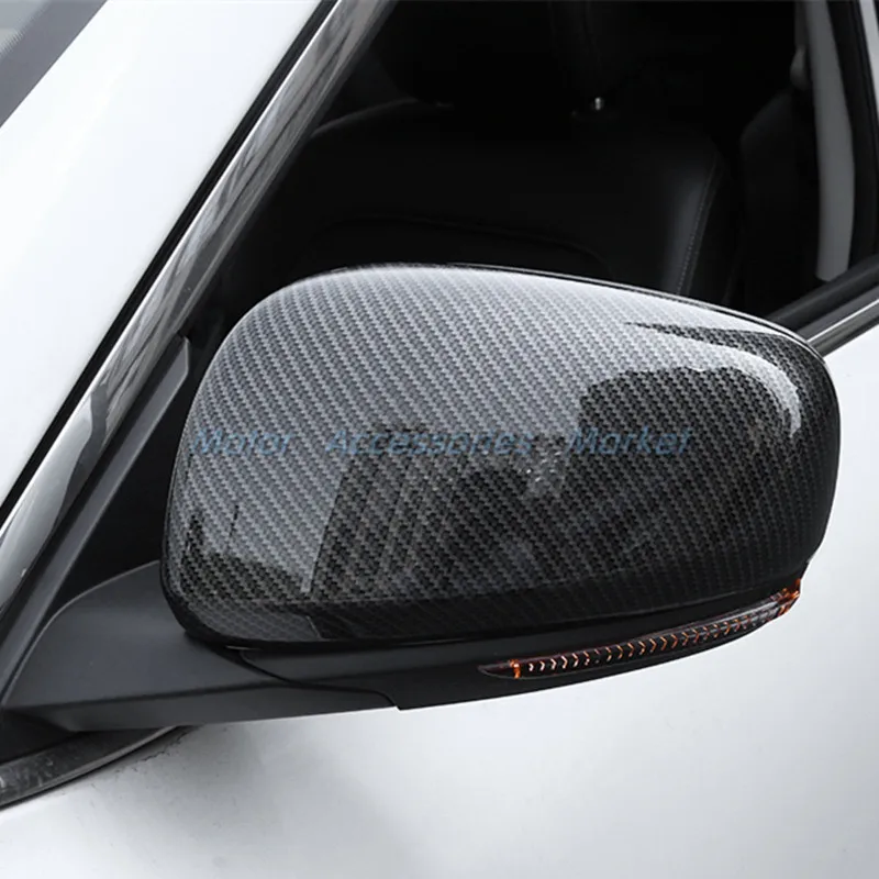 New Sport Style Carbon Fiber Print Rearview Mirror Cover Trim For