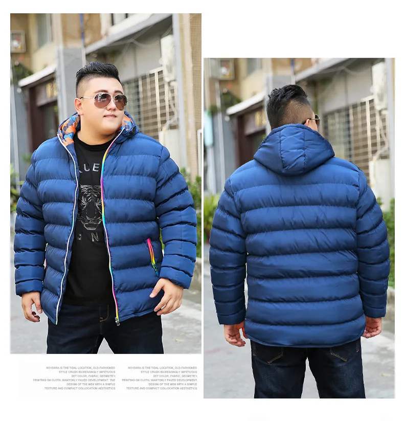 HAOLANGGE брендовая одежда размера плюс 3XL 4XL 5XL 6XL 7XL 8XL может 140 кг мужское зимнее платье с капюшоном и воротником парка и куртка 116