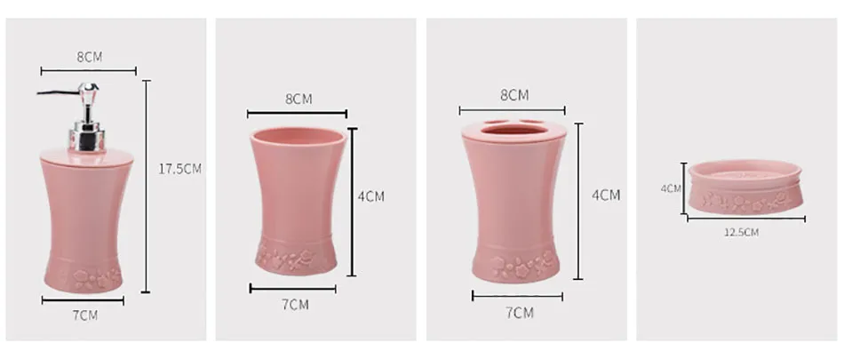 Baispo 5 шт./компл. Ванная комната костюм Пластик включают в себя 2Cup мыльница Зубная щётка держатель дозатор шампуня Пресс бутылки аксессуары для ванной комнаты