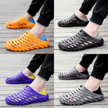 

Men's Waterproof Beach Sandals Elastic Heel Leisure Hollow Outdoor Casual Shoes swimming slippers sports man sneakers 01