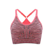 Женский спортивный лифчик, сексуальное дышащее быстросохнущее нижнее белье в полоску, бюстгалтеры без проволоки, спортивный бюстгальтер для фитнеса