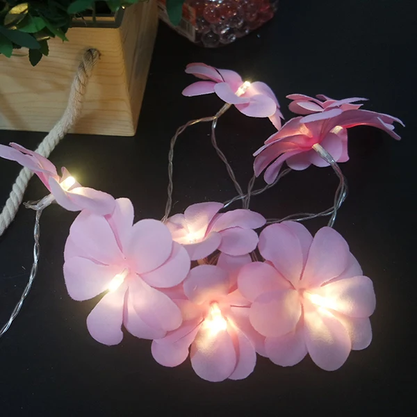 Праздничный цветочный светодиодный светильник 10 светодиодный s 1,5 м от батареи АА, детская комната цветок/Рождественский Декор. Событие вечерние/ год поставки - Испускаемый цвет: Pink floral 10 leds