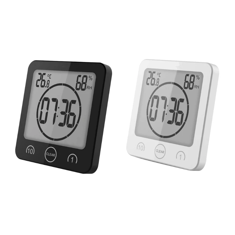 

Digital Countdown Clock Countdown Timer Hygrometer Thermometer Suction Cup Bathroom Shower Makeup Cooking Stopwatch Wall Clock