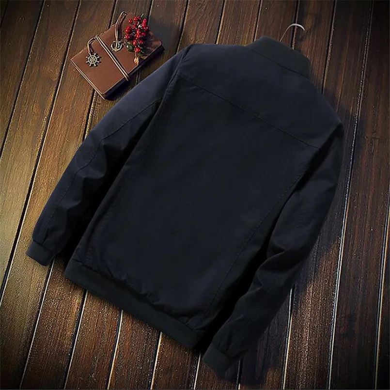 New Spring Bomber Jacket Men Streetwear Hip Hop Slim Fit Pilot Bomber Jacket Coat Men Jackets Plus Size 5XL Dark Blue Brown