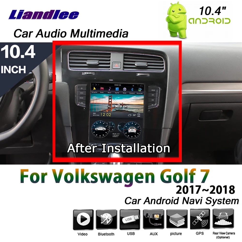 Liandlee автомобиля Android Системы для Volkswagen Golf 7 MK7~ вертикальный Экран Зеркало Ссылка gps Navi навигации мультимедиа