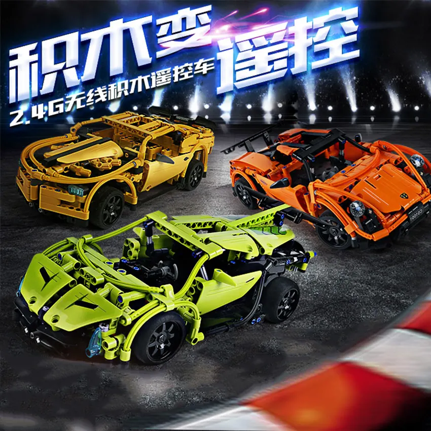 

HOT Sale RC Building Blocks Car Model Building Kits Self-Lock Bricks with battery Learning Educational Development toys for kids