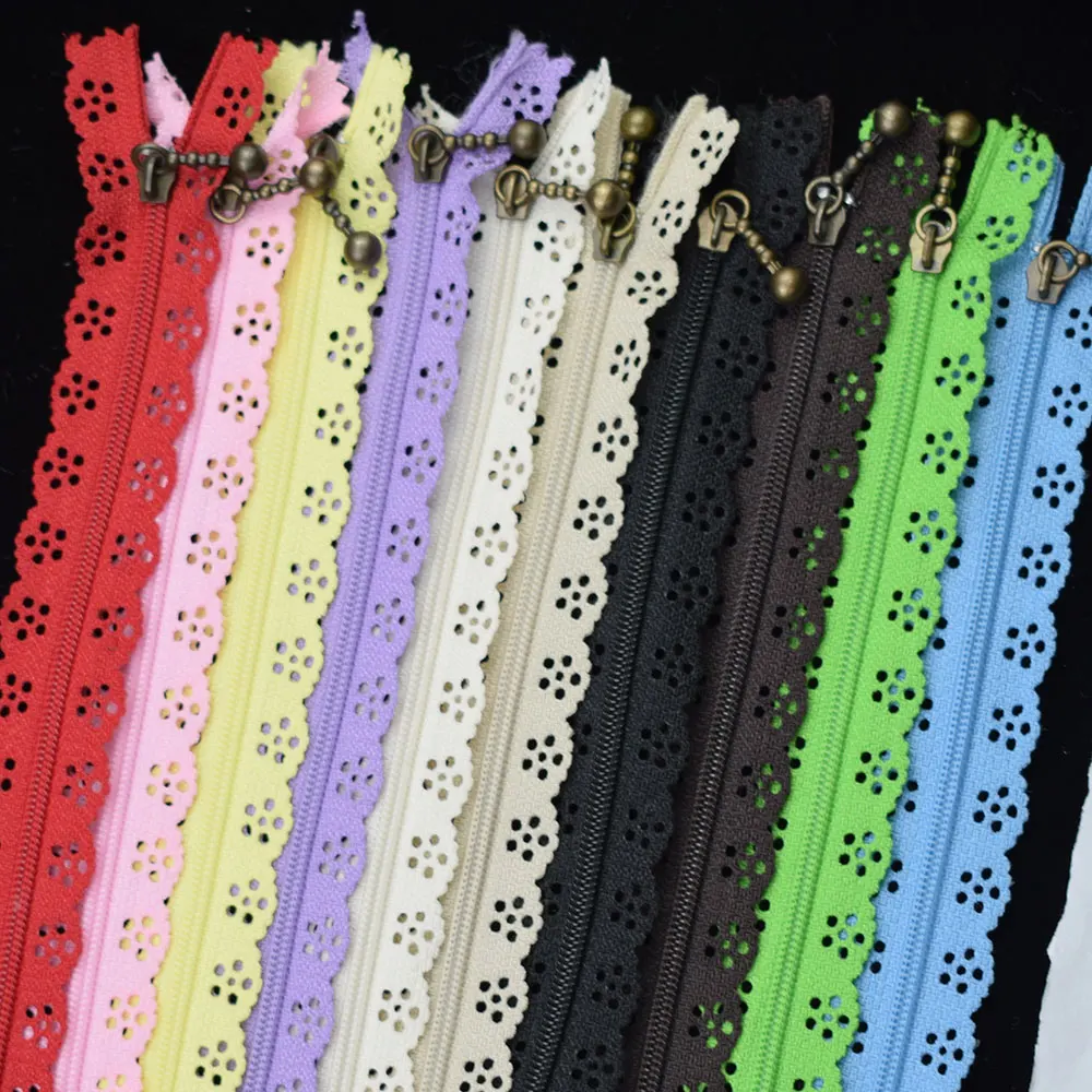 

10PCS 20CM Nylon Lace Zipper for Clothes Zippers Tailor Sewing Zip Closure Craft Sewing Accessories Black Zipper for Sewing