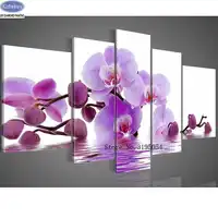 5d diy,Diamond Painting 5 pcs Cross-Stitch,Full,Diamond Embroidery flowers Orchid Diamond Mosaic pattern,beaded embroidery,gift