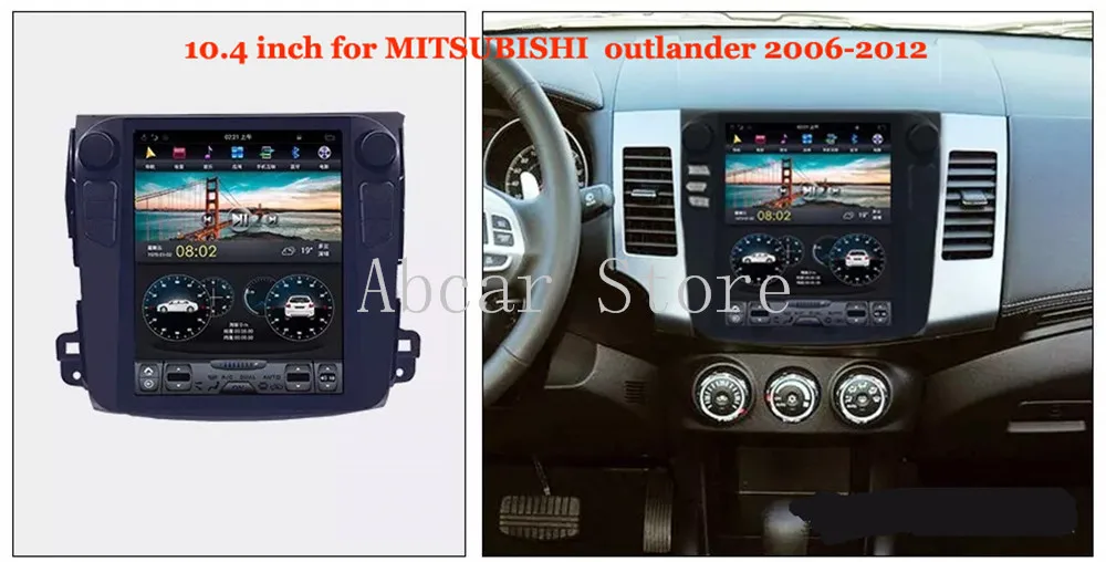 

10.4'' Tesla style Android 8.1 Car dvd player GPS Navigation For Mitsubishi Outlander 2006-2012 stereo radio PX6 CARPLAY HDMI