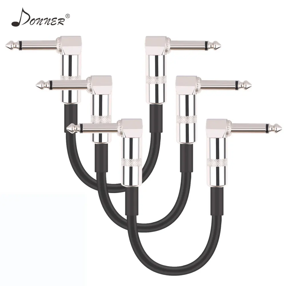 

Donner Guitar Patch Pedal Cable 15cm 1/4 Inch Right Angle PVC Audio Musical Instrument Jumper Cables Guitar Accessories