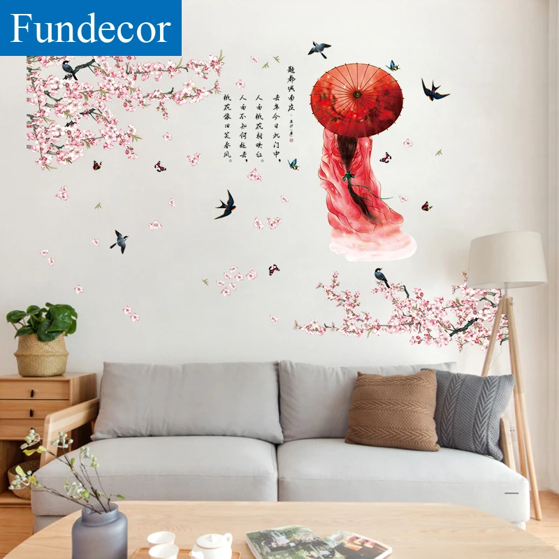 [fundecor] Chinese Style Peach Flower Character Painting Art Wall