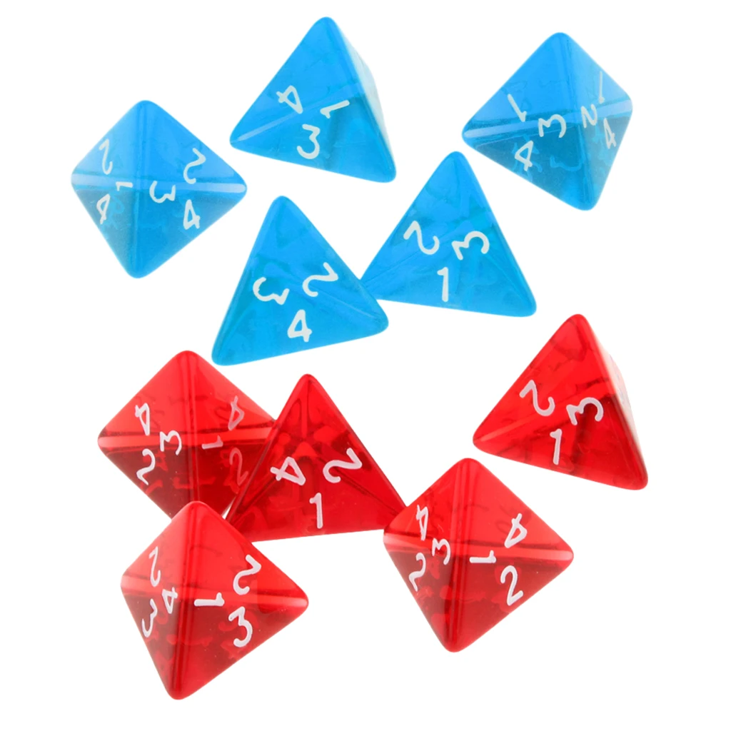 

10Pcs Gem Dice Set 4 Sided D4 TRPG for Party Dungeons and Dragons Game Toys