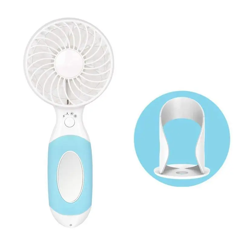 

-Mini USB Fan Handheld Electric Fan Portable Outdoor Fan with Separable Base 3 speeds 3600mAh Rechargeable Battery for Home O