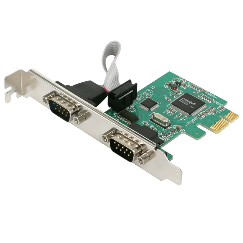 PCI E двойной последовательный DB9 RS232 контроллер карта адаптера экспресс 2