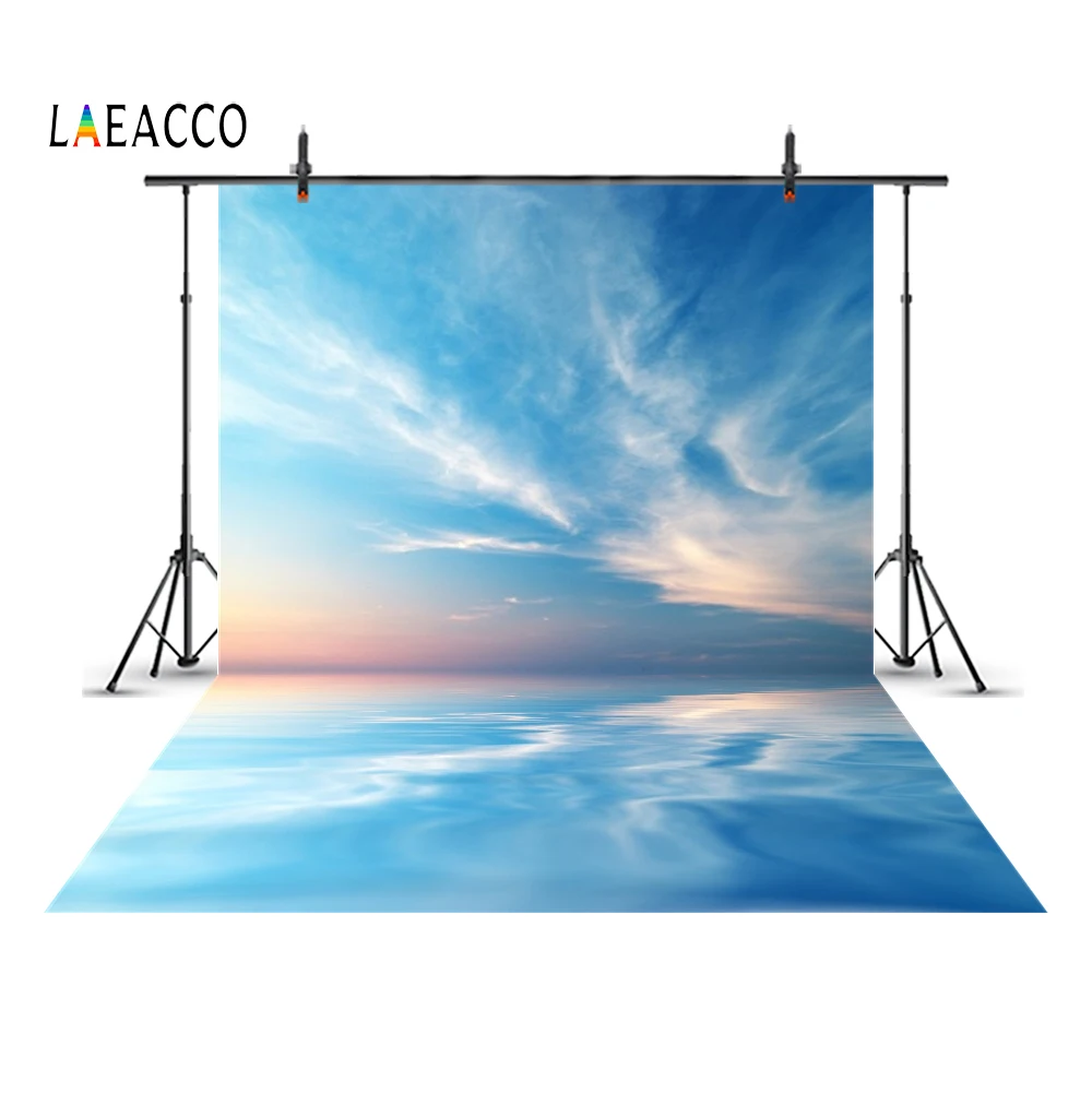 Laeacco голубое море и небо рассвет пейзаж детский Фотофон Фото фоны Индивидуальные фотографии фоны для фотостудии