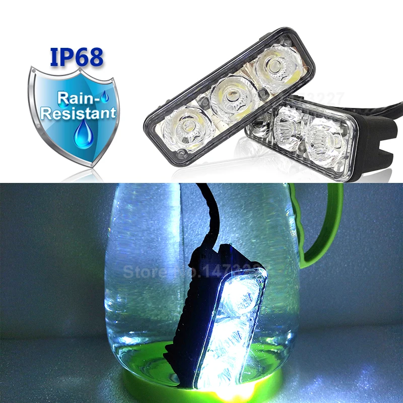 LED DRL Waterproof Car High Power Aluminum LED Daytime Running Lights DC 12V Xenon White 6000K Super Bright 1 Set Driving Lights (7)