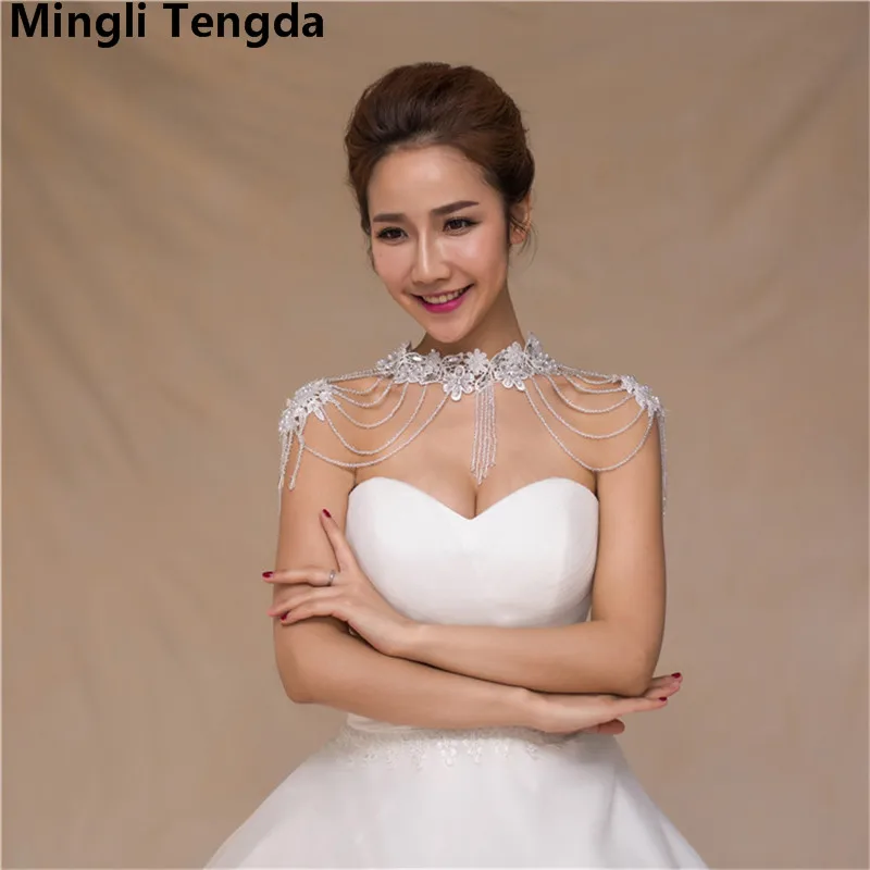 Mingli Tengda роскошный кристалл из бисера свадебная куртка кружевное болеро женские