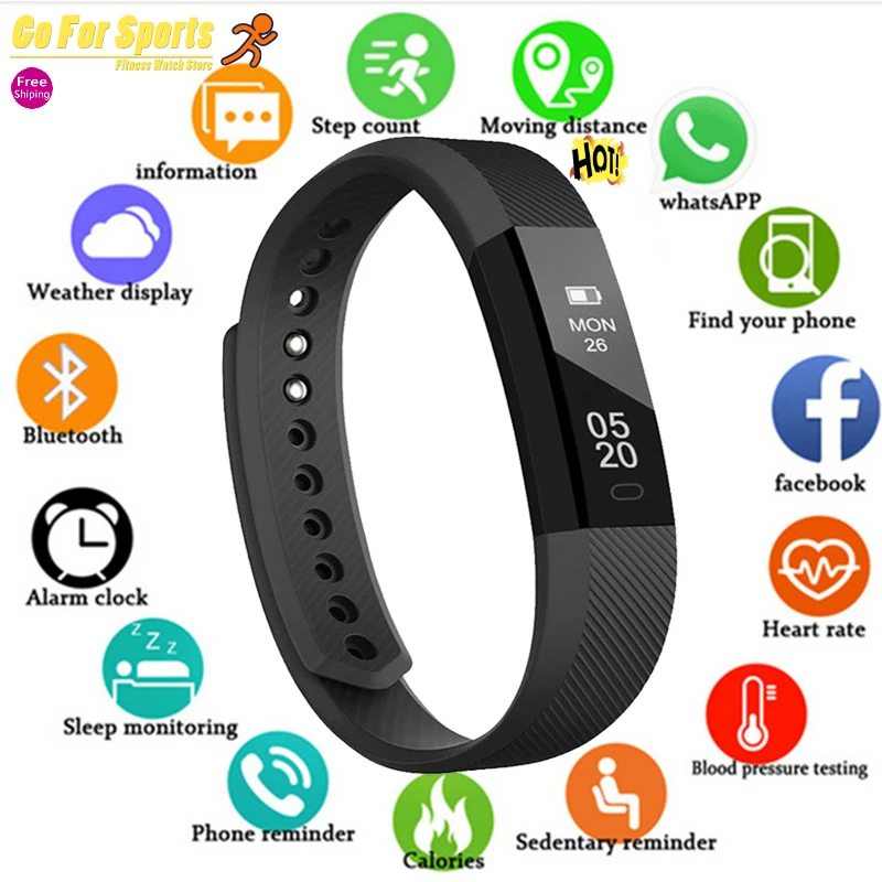 

Smart Wristbands Fitness Tracker Smart Bracelet Men Pedometer Bluetooth Smartband Waterproof Sleep Monitor WristWatch PK Fitbits