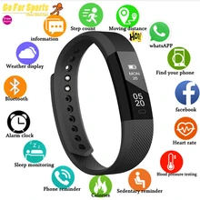 Pulsera inteligente rastreador de Fitness pulsera inteligente para hombre podómetro Bluetooth Smartband reloj de pulsera impermeable del sueño PK Fitbits