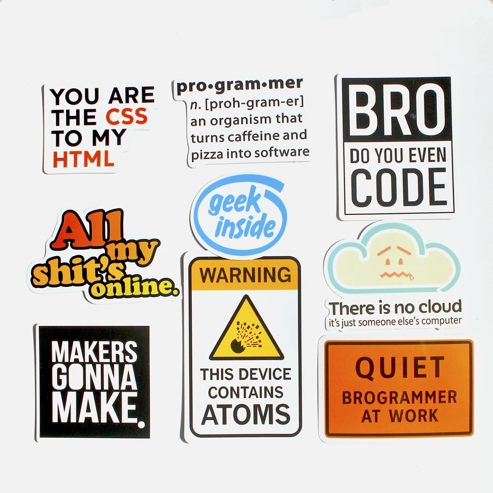 33pcs Pvc  Waterproof  Internet theme Sticker For Geek programmer  cloud data Represent yourself java C++ phpStickers