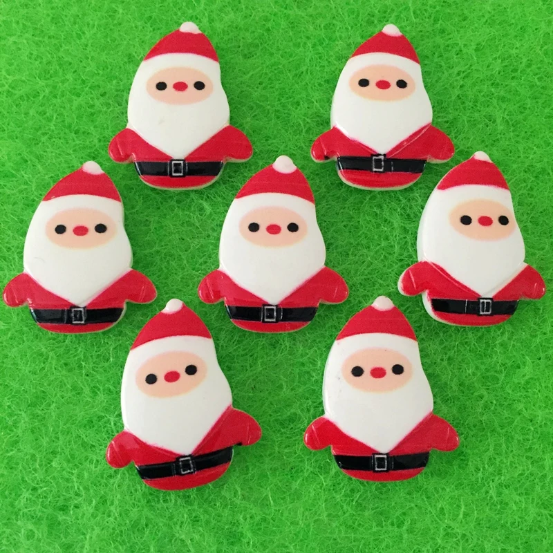 

20pcs 23*19mm Resin Hand Painting Santa Claus Flatback Wedding decoration Christmas Buttons -B652