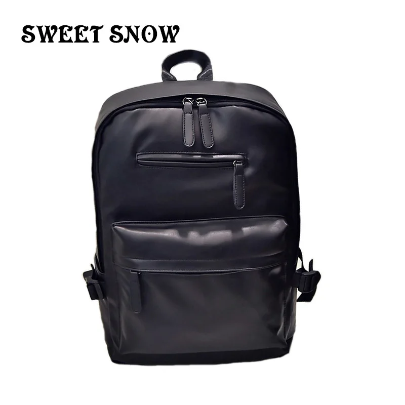 

SWEET SNOW Fashion Student Leather Backpack Large Capacity Outdoor Travel Back Pack Breathable Wear-Resistant Backpacks