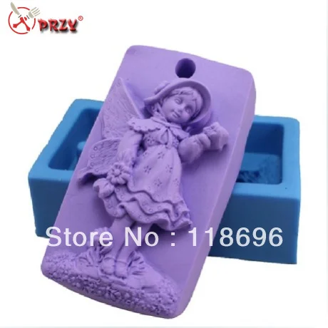 

Free shipping Flower faery chocolate mold fondant Cake decoration mold Butterfly Girl Handmade soap mold NO.:si342