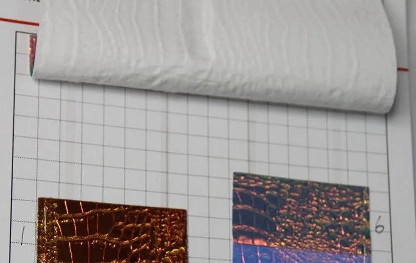 Голографическая ткань лазерная симфония искусственной кожи крокодиловой Искусственная кожа дорожная сумка мешок украшения кожа хамелеон Материал