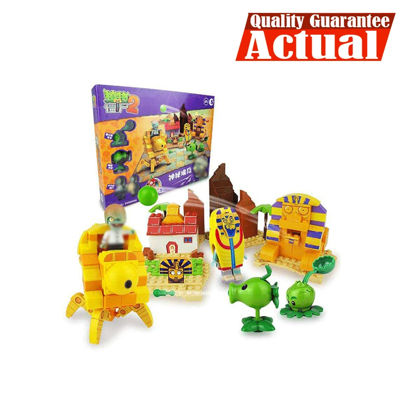 

Plants vs Zombies 050302 Mysterious Egypt Building Bricks Blocks anime action figures My world Minecraft Toys for childrenGifts