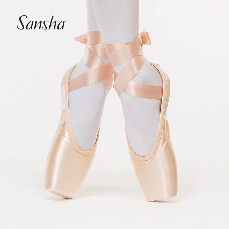 Sansha Adult Professional Satin Ballet Pointe Shoes D Series Leather