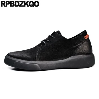 

business casual men shoes Italy black platform formal genuine leather retro runway oxfords party european british style lace up
