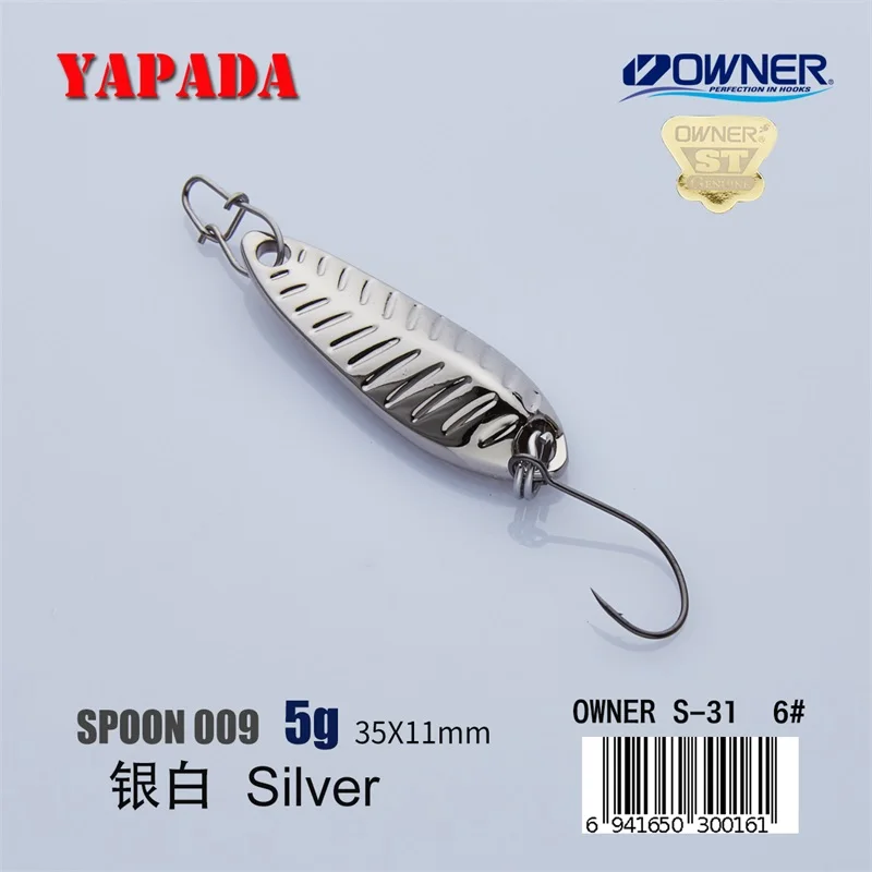 YAPADA Spoon 009 Fly Leaf 5g/7g Multicolor 34-39mm strengthen Treble Hook  Feather Metal Zinc