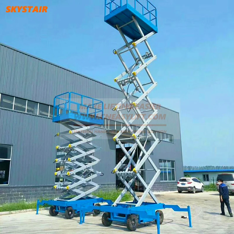 

8m manual moving hydraulic electric scissor lift china