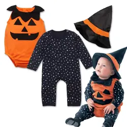 Новое поступление высокое качество для маленьких мальчиков девочек Хеллоуин костюм комбинезон комплект одежды для детей ясельного