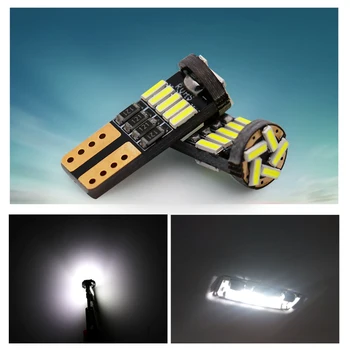 

2 PCS 12V W5W LED T10 194 Car Light Bulbs 4014 15 SMD White Auto Parking Lights LED Turn Signal Clearance Dome Trunk Lamp Bulb