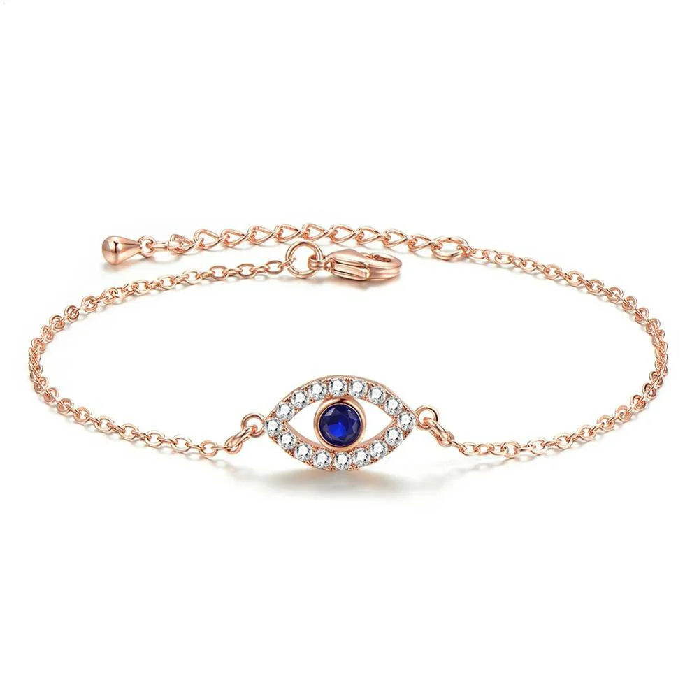 

Devil's Eye Armbanden Voor Vrouwen Charm Sieraden Rose Goud Kleur Meisje Armband Klassieke Romantiek Kristal Zirkoon Gift