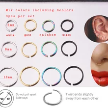 Sellsets 4 шт./компл. Нержавеющая сталь поворотный круг нос кольцо губ козелка пирсинг Daith серьги Многофункциональный ювелирные изделия для тела