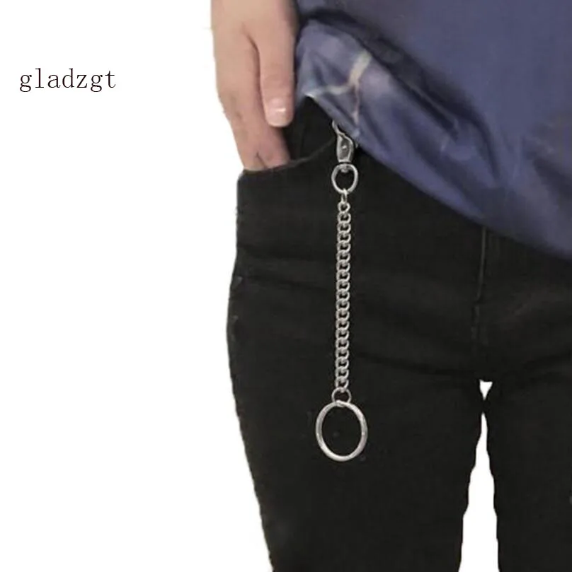 

19cmNew Street Long Big ring Chain Rock Punk Trousers Hipster Pant Jean Keychain Ring Clip Punk Keyring HipHop beads Accessories