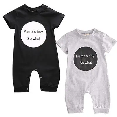 

2018 Multitrust baby clothing baby boy clothes baby girl Mama's Boy Short sleeve baby Romper climbing bebe clothes set newborn