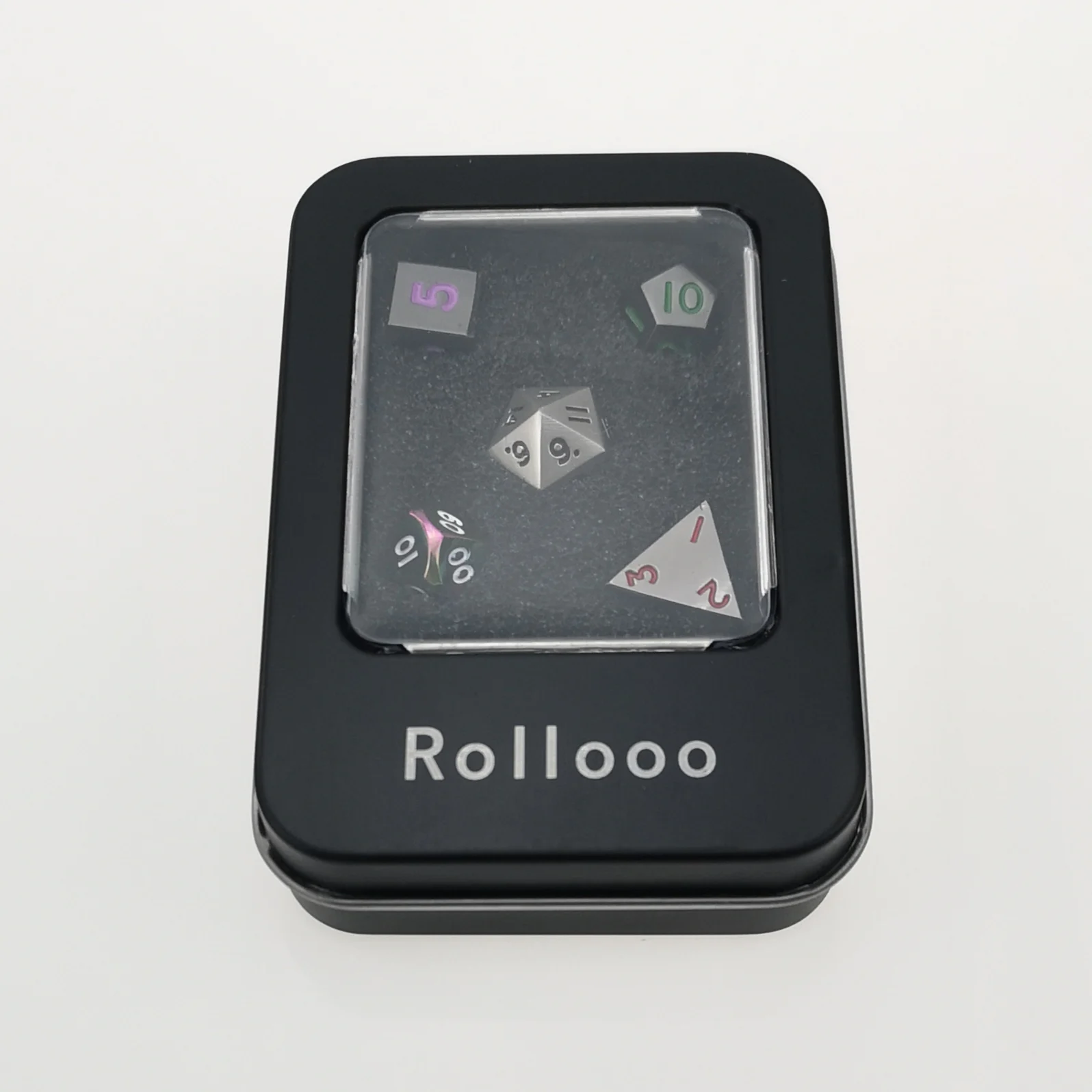 Набор металлических мини костей Rollooo Misfit 7 в олове D4 D6 D8 D10 D % D12 D20 случайных цветах