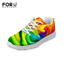 FORUDESIGNS/Женская дышащая удобная обувь на плоской подошве с цветочным узором; модная обувь для студентов; обувь для отдыха; женская обувь с цветочным узором