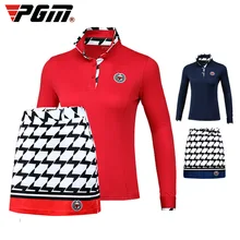 Новинка! MS PGM одежда леди с длинными женские рукавами футболка-поло куртка Костюмы юбочные Гольф Женская одежда футболки Гольф/теннис одежда школа Рубашки